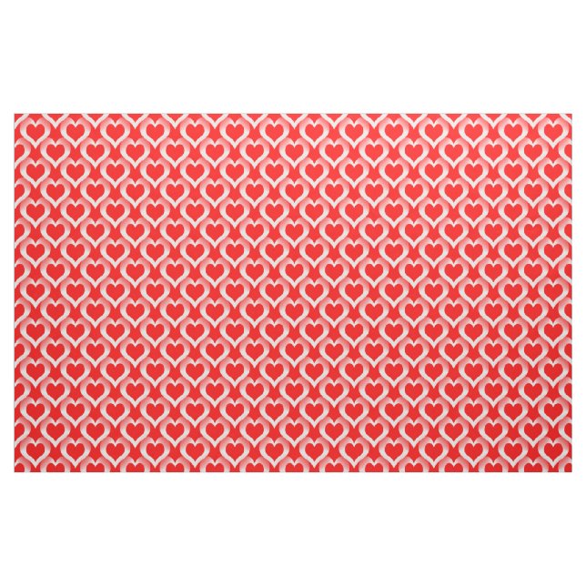 Tissu Motif de coeurs blancs rouges (Fat Quarter)