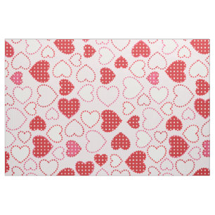 Tissu Motif De Coeurs Rose Blanc Et Rouge Assortis