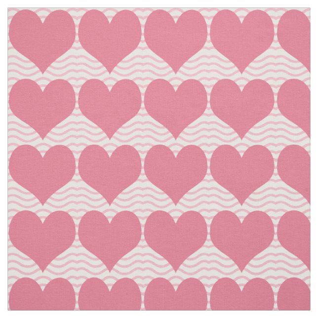 Tissu Motif de cœurs roses (Échantillon)