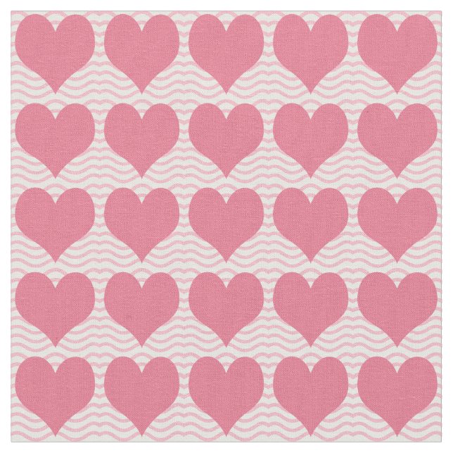 Tissu Motif de cœurs roses (Fermer)