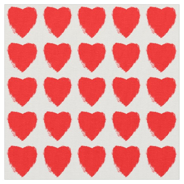 Tissu Motif de cœurs rouges (Fermer)