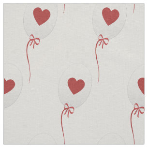 Tissu Motif de Coeurs rouges de ballon brillant