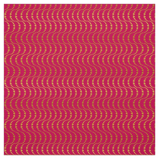 Tissu Motif de Coeurs Vavy en or (Échantillon)