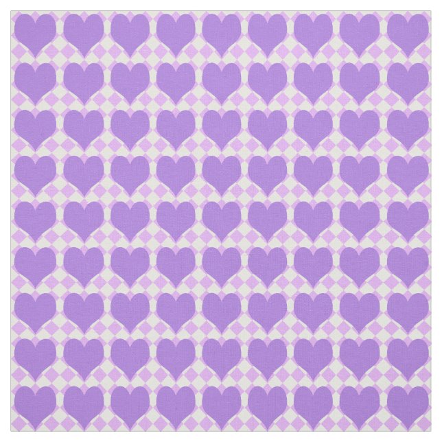 Tissu Motif de cœurs violets (Échantillon)