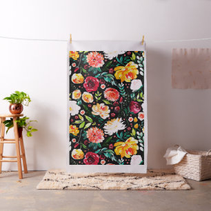 Tissu Motif de collage des fleurs en gras