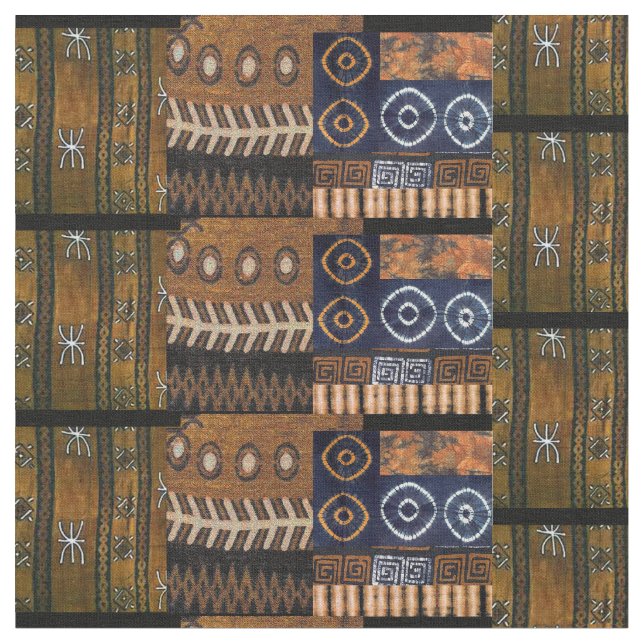 Tissu Motif de collage tribal Afrocentric (Fermer)
