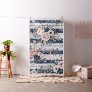 Tissu Motif de conception de rayure florale marine à l'a
