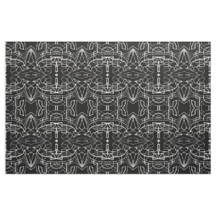 Tissu Motif de conception d'oeuvres d'art en noir et bla