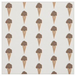 Tissu Motif de cônes de crème glacée au chocolat