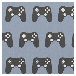 Tissu Motif de contrôleur de jeu vidéo Gamer Blue Grey