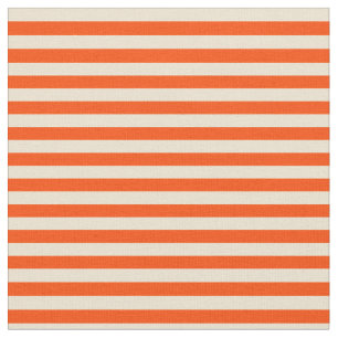 Tissu Motif de couleur rouge et beige rayé/lin