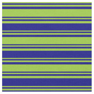 Tissu Motif de couleur verte et bleue rayée/doublée