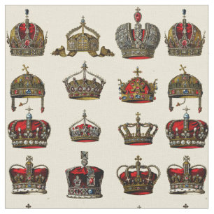 Tissu Motif de Couronnes à bijoux vintages