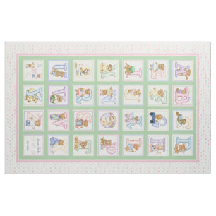 Tissu Motif de courtepointe de l'Alphabet de l'ours en p