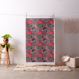 Tissu Motif de courtepointure florale patchwork rétro