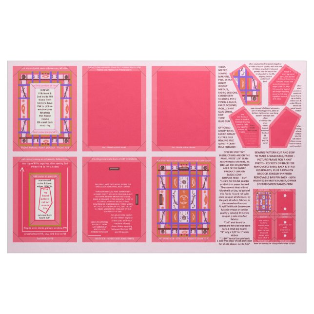 Tissu Motif de couture de tissu, broche (Fat Quarter)