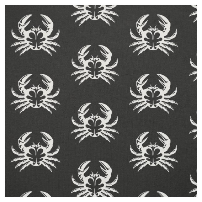 Tissu Motif de crabe blanc (Échantillon)