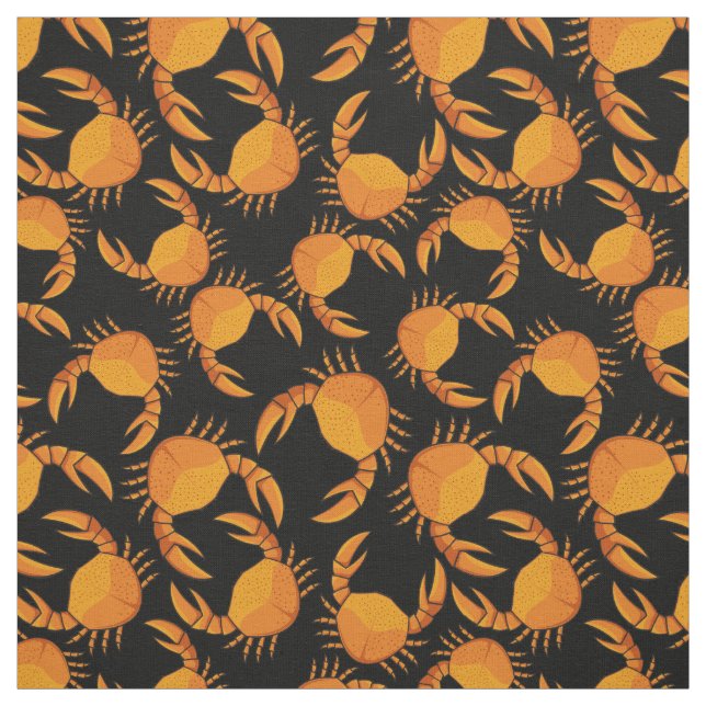 Tissu Motif de crabe orange (Échantillon)
