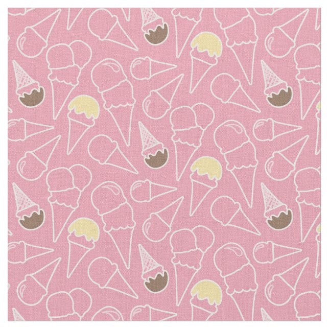 Tissu Motif de crème glacée d'été (Fermer)