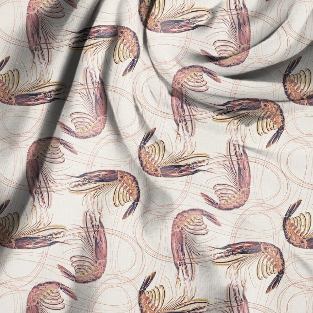 Tissu Motif de crevettes roses à longues antennes (Créateur téléchargé)