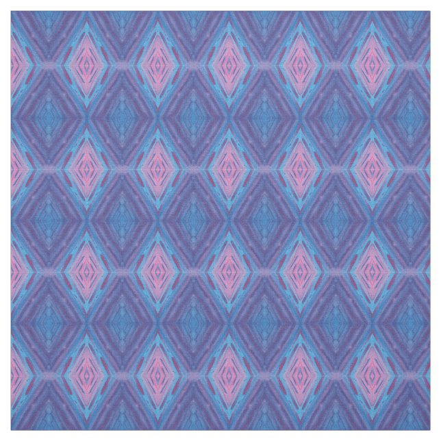 Tissu Motif de cristaux rose et bleu (Échantillon)