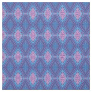 Tissu Motif de cristaux roses et bleus