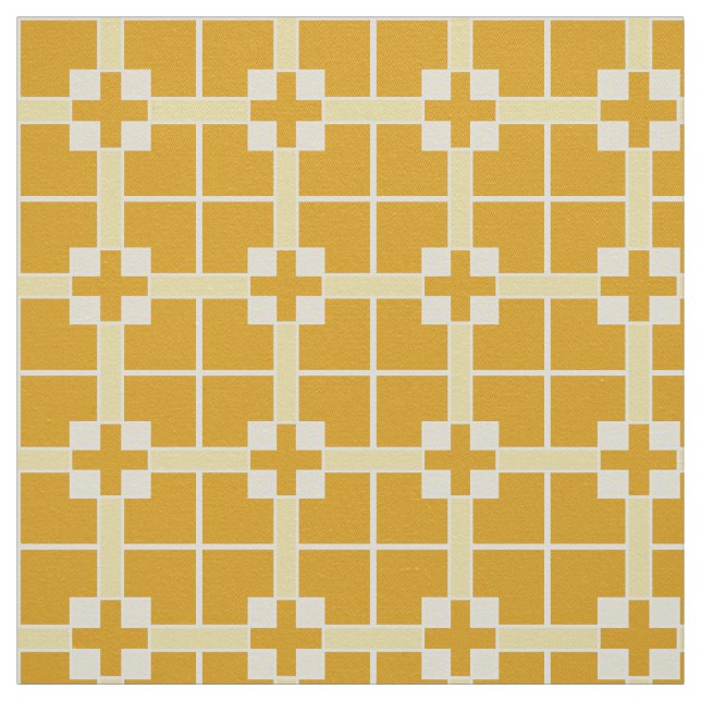 Tissu Motif de croix jaune or (Échantillon)