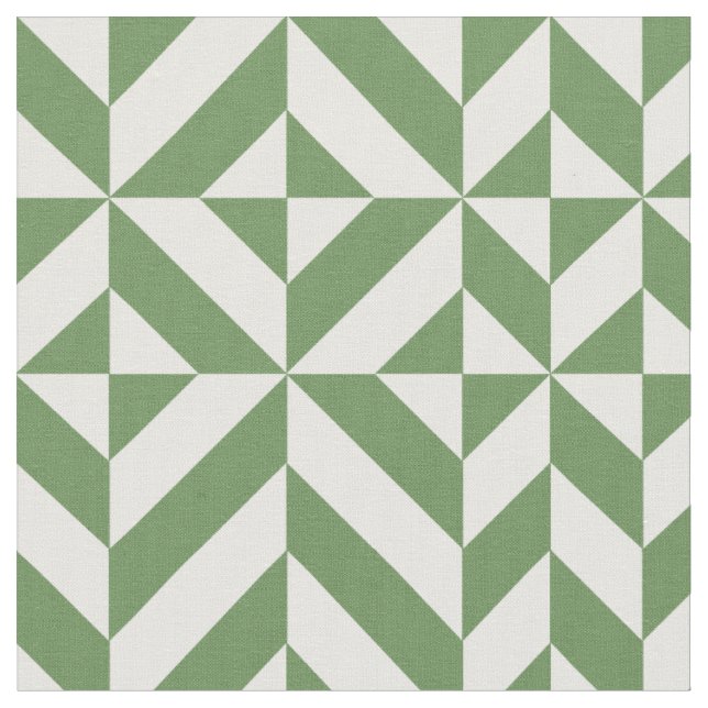 Tissu Motif de cube géométrique vert forêt (Fermer)