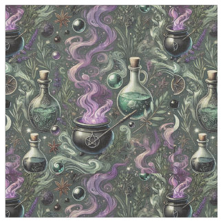 Tissu Motif de cuisine-Cauldron et conception de potion