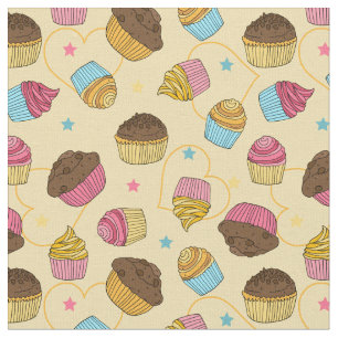 Tissu Motif de cuisson de muffins et de cakes Whimsical