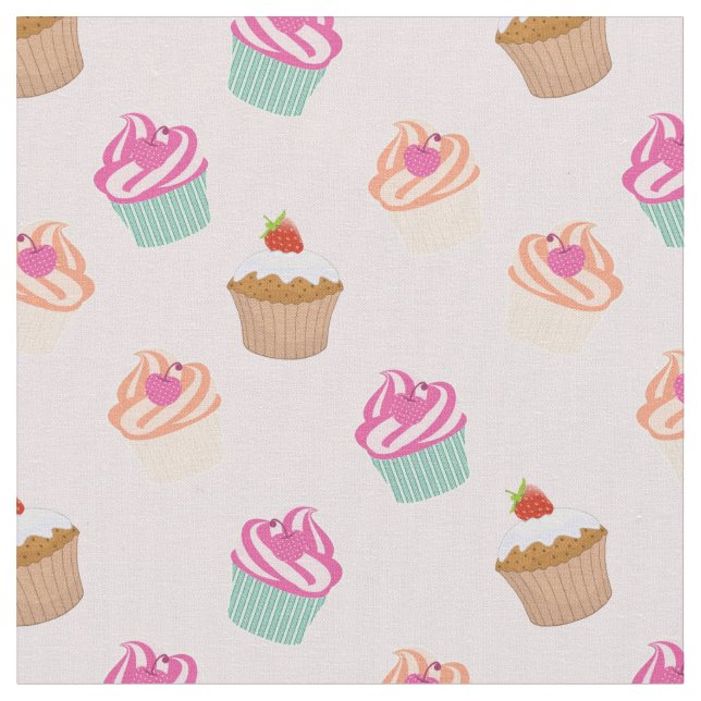 Tissu Motif de cupcake (Fermer)