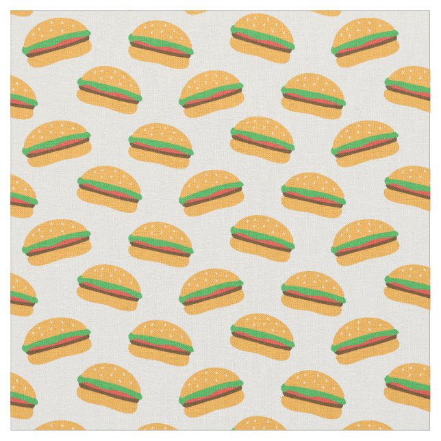 Tissu Motif de Cute Hamburger (Fermer)