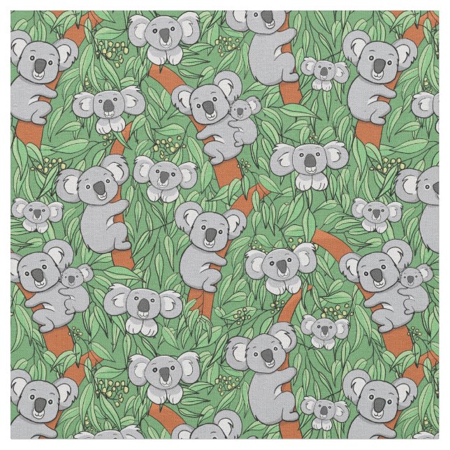 Tissu Motif de Cute Koala Bears (Fermer)