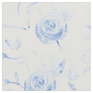 Tissu Motif de Damas Rose bleu floral