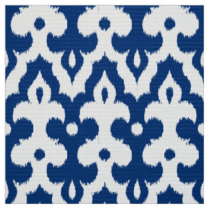 Tissu Motif de damassé d'Ikat de Marocain, bleu de