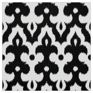 Tissu Motif de damassé d'Ikat de Marocain, noir et blan
