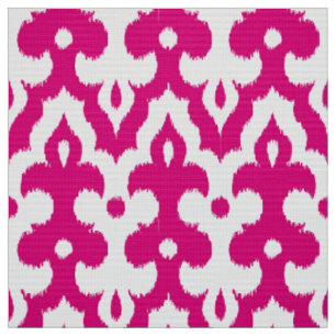 Tissu Motif de damassé d'Ikat de Marocain, rose fuchsia