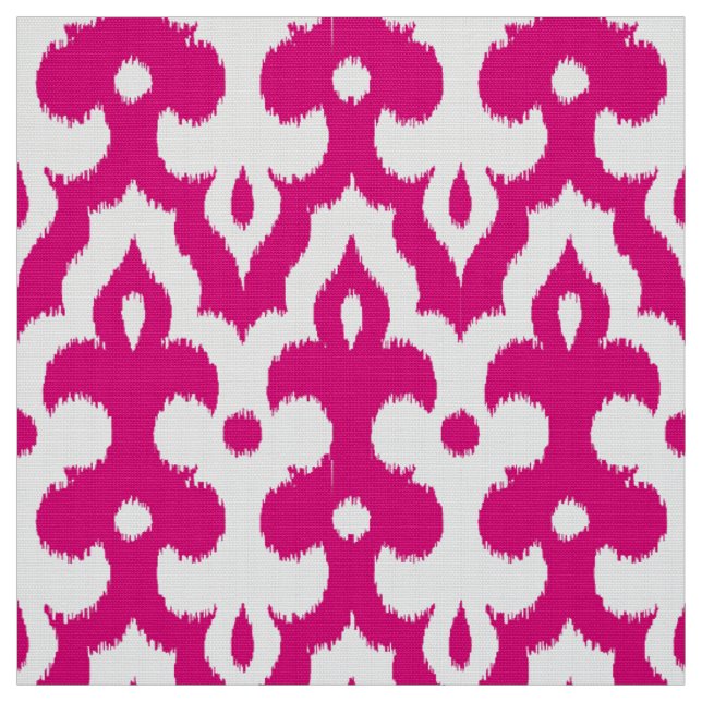 Tissu Motif de damassé d'Ikat de Marocain, rose fuchsia (Échantillon)