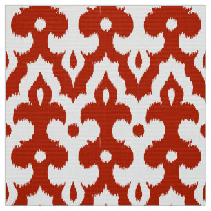 Tissu Motif de damassé d'Ikat de Marocain, rouge-foncé