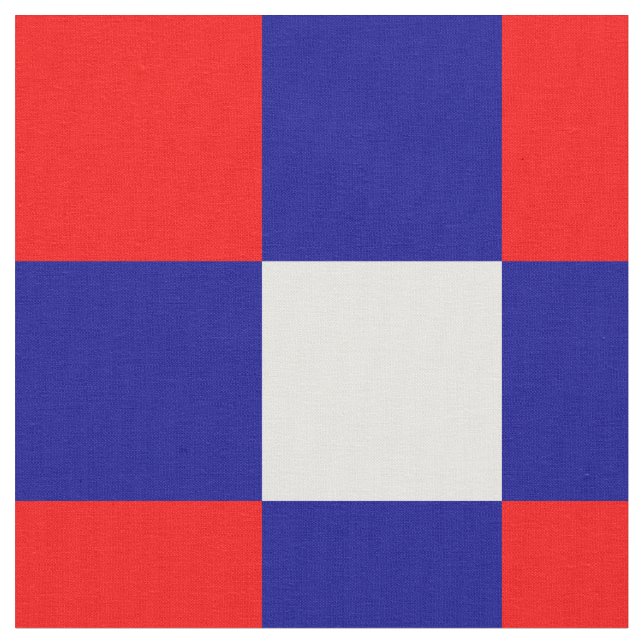Tissu motif de damier rouge, bleu et blanc (Fermer)