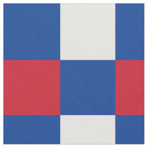 Tissu motif de damier rouge, bleu et blanc
