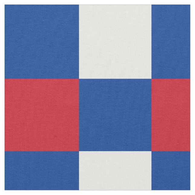 Tissu motif de damier rouge, bleu et blanc (Fermer)