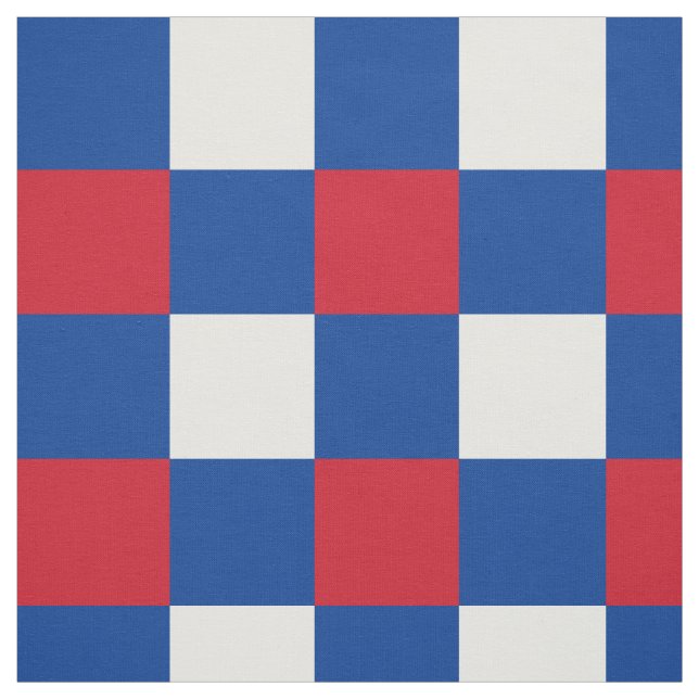 Tissu Motif de damier rouge, bleu et blanc (Échantillon)