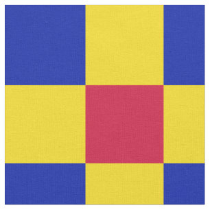 Tissu motif de damier rouge, bleu et jaune