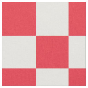 Tissu motif de damier rouge et blanc