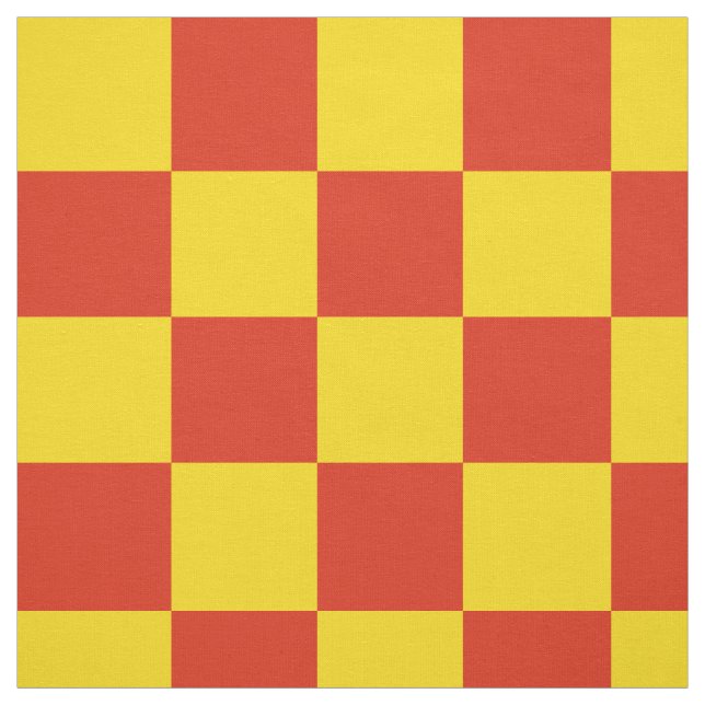 Tissu Motif de damier rouge et jaune (Échantillon)