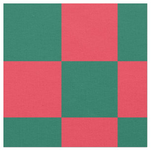 Tissu motif de damier rouge et vert