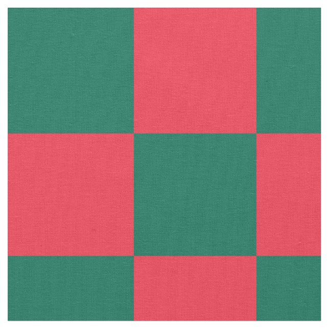 Tissu motif de damier rouge et vert (Fermer)