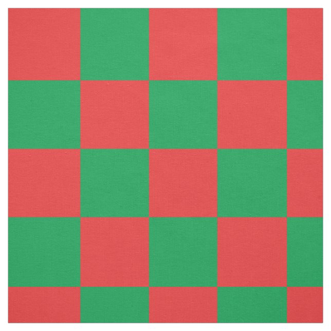 Tissu Motif de damier rouge et vert (Échantillon)