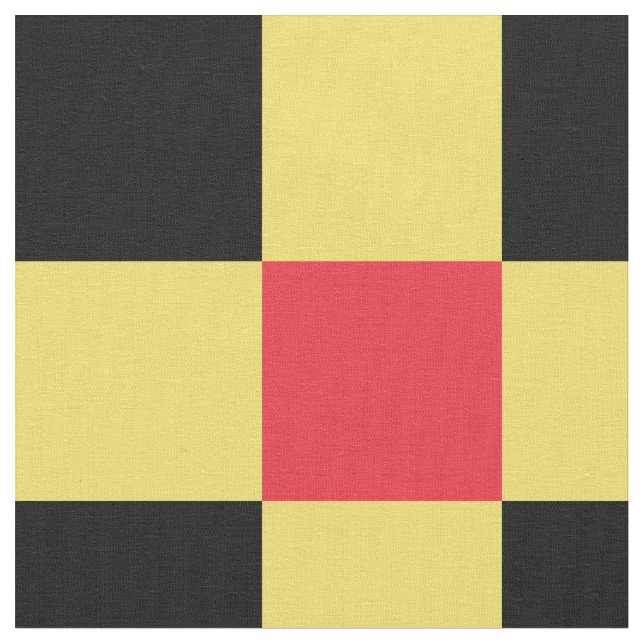 Tissu motif de damier rouge, jaune et noir (Fermer)